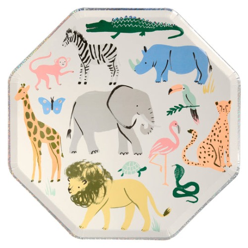 [MeriMeri] Safari Animals Dinner Plates (x8)