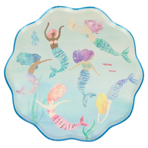 [MeriMeri] Mermaids swimming plates (x 8)